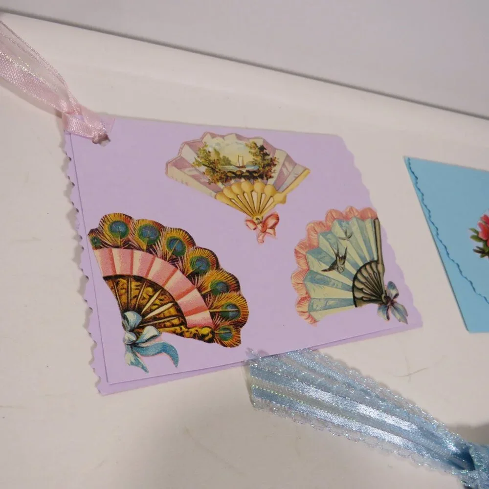 Victorian Gift Tags Cardstock with some embossed images & glitter paint accents